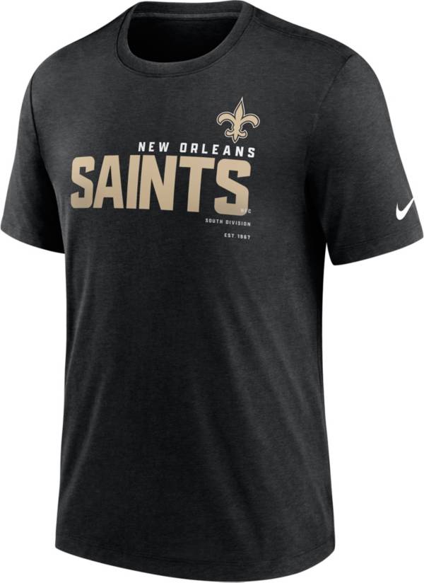 Men's Nike Heather Black New Orleans Saints Team Tri-Blend T-Shirt