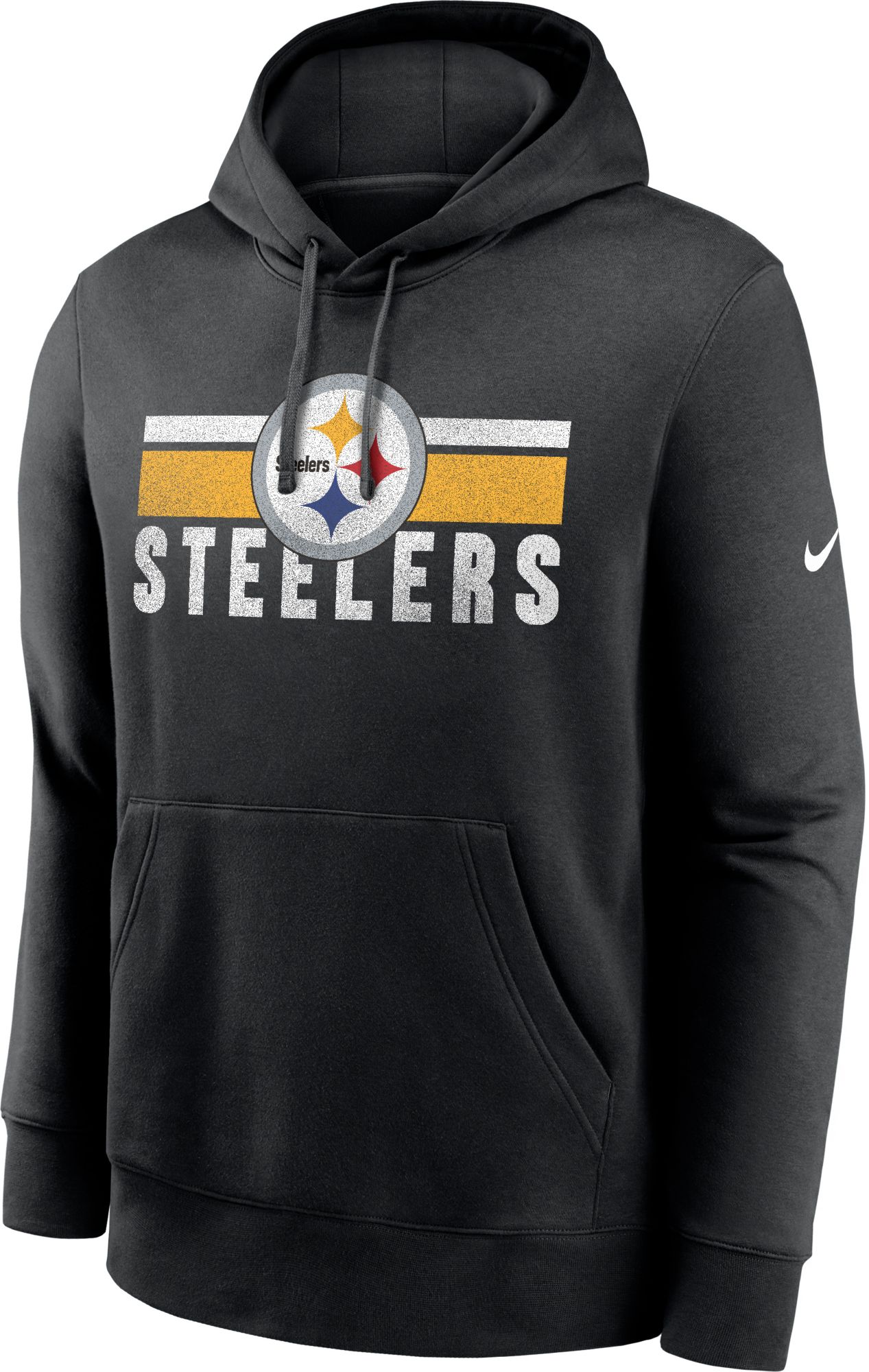 Nike Men's Pittsburgh Steelers Team Stripe Black Pullover Hoodie