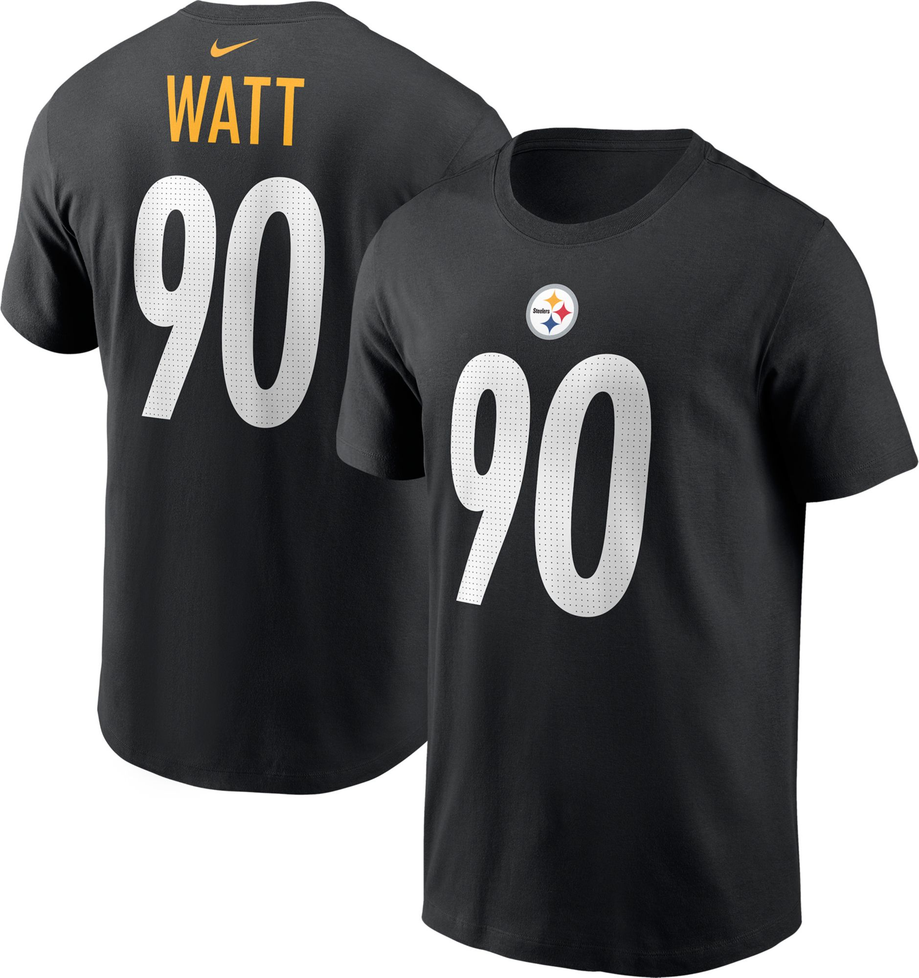 Nike Men's Pittsburgh Steelers T.J. Watt #90 Black T-Shirt product image