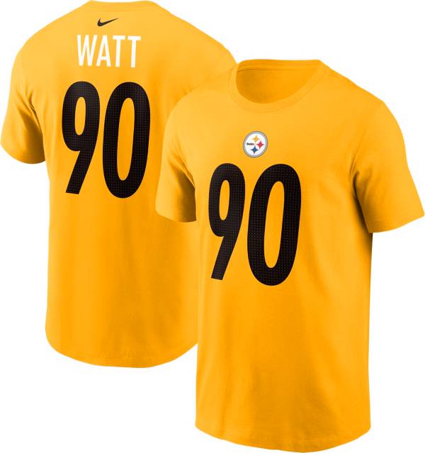 Nike Men's Pittsburgh Steelers T.J. Watt #90 Gold T-Shirt