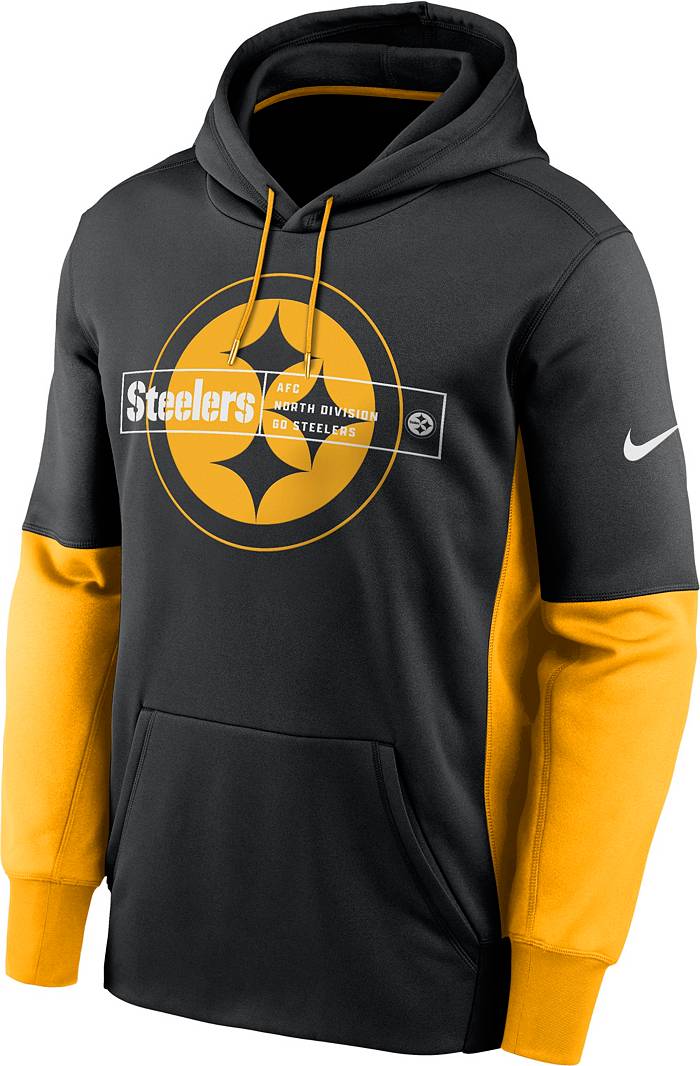 Men's Pittsburgh Steelers Nike Black Sideline Performance Long Sleeve  Hoodie T-Shirt