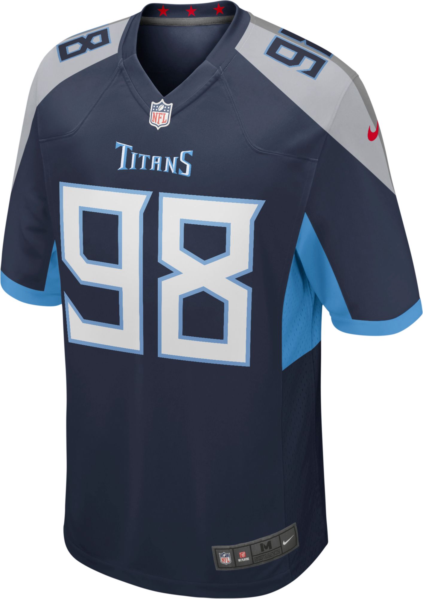 Nike Men's Tennessee Titans Justin Simmons #98 Navy Game Jersey