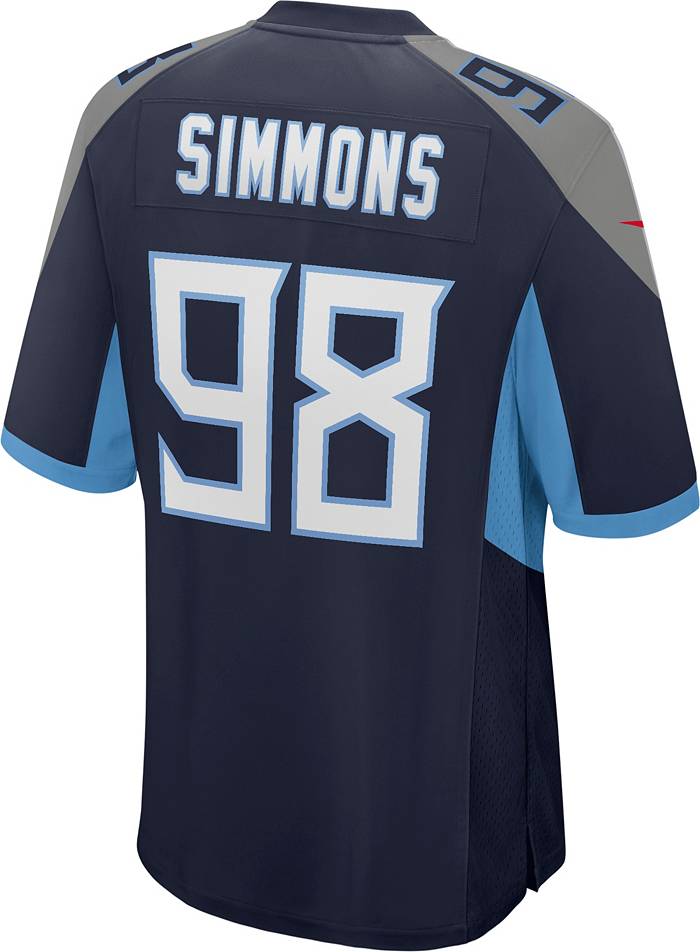 Nike Men's Tennessee Titans Justin Simmons #98 Navy Game Jersey