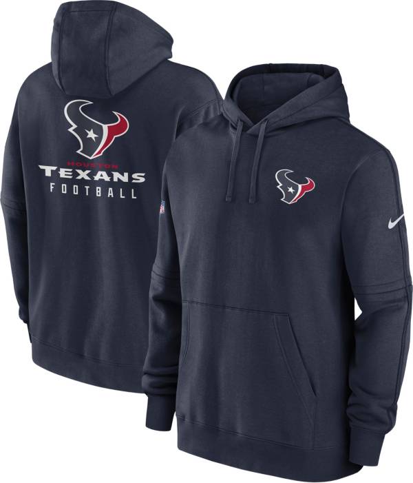 Nike Men's Houston Texans 2023 Sideline Club Navy Pullover Hoodie