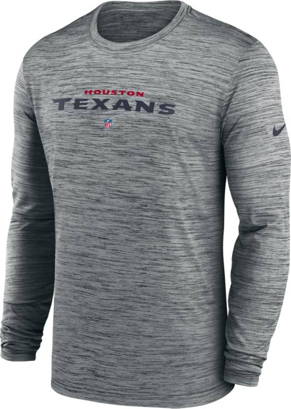 Nike Men's Houston Texans Sideline Velocity Dark Grey Heather Long Sleeve T- Shirt