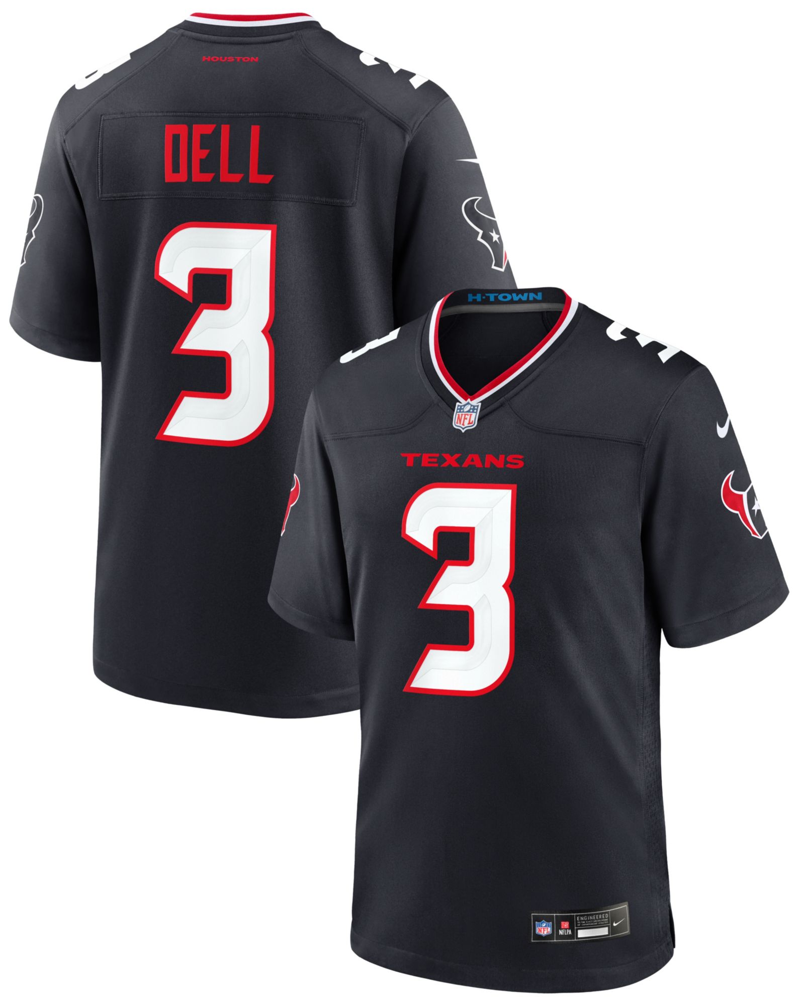 Nike Men's Houston Texans Tank Dell #3 Navy Game Jersey | Dick's