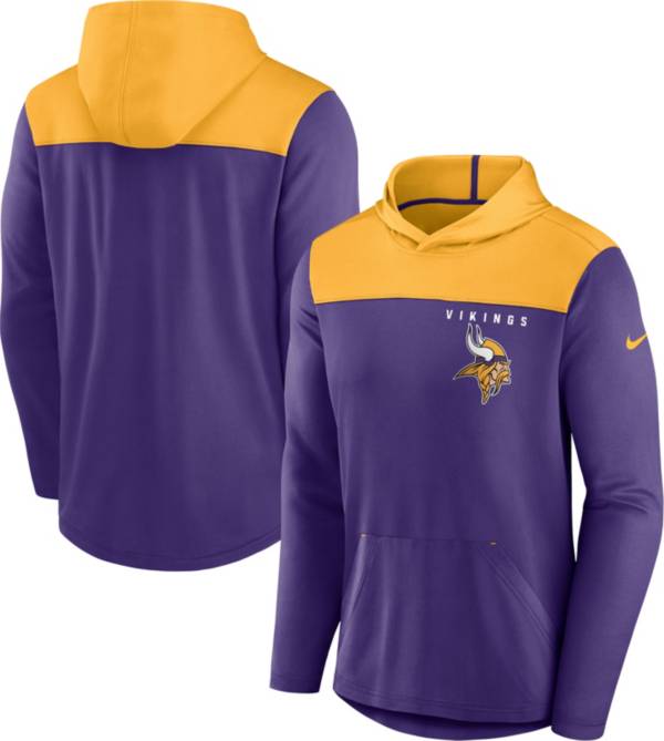 Nike Men's Minnesota Vikings Alternate Purple Hooded Long Sleeve T