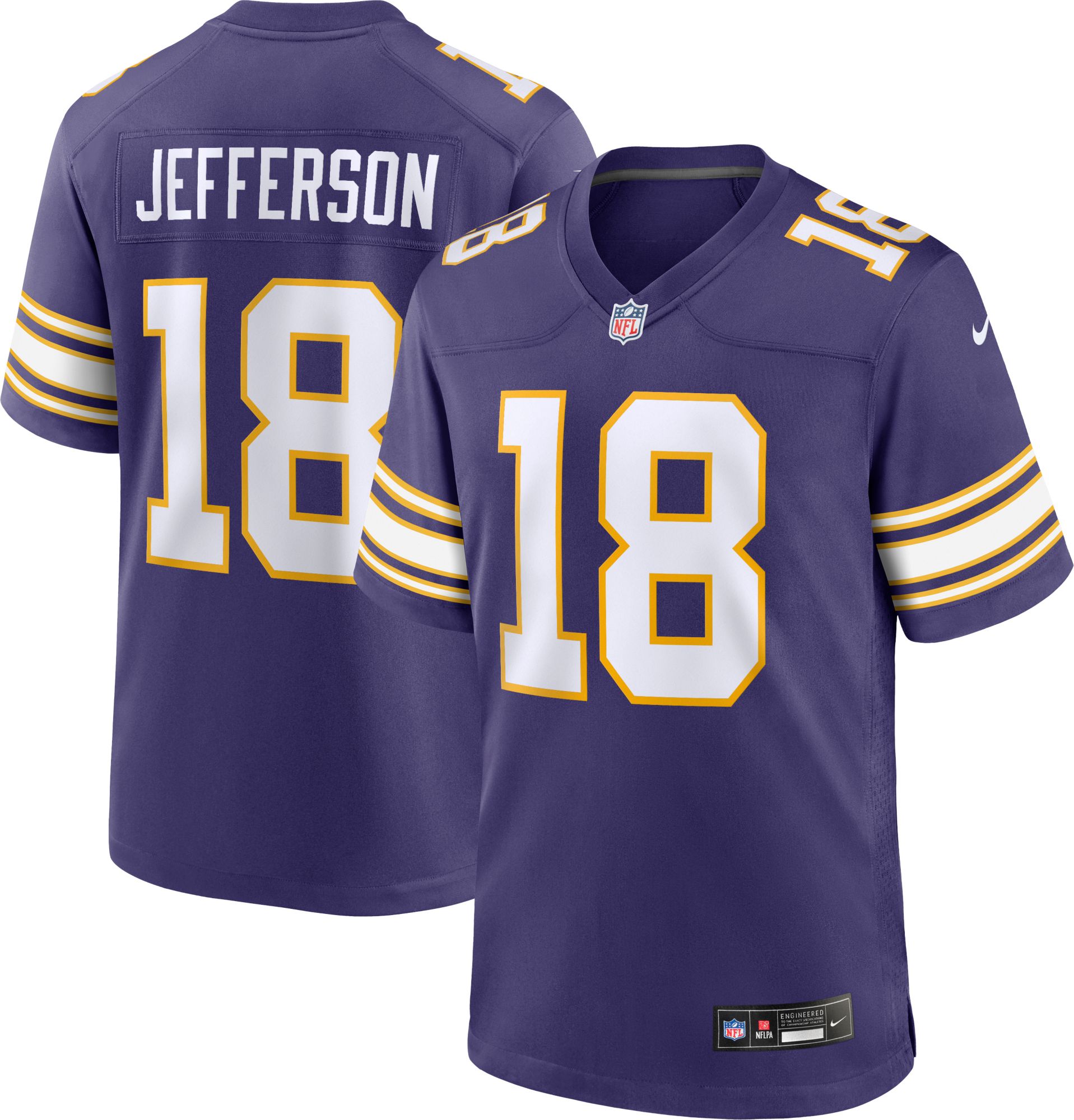 Nike Men's Minnesota Vikings Justin Jefferson #18 Alternate Purple Game Jersey product image