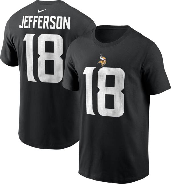 Nike Men's Minnesota Vikings Justin Jefferson #18 Black T-Shirt