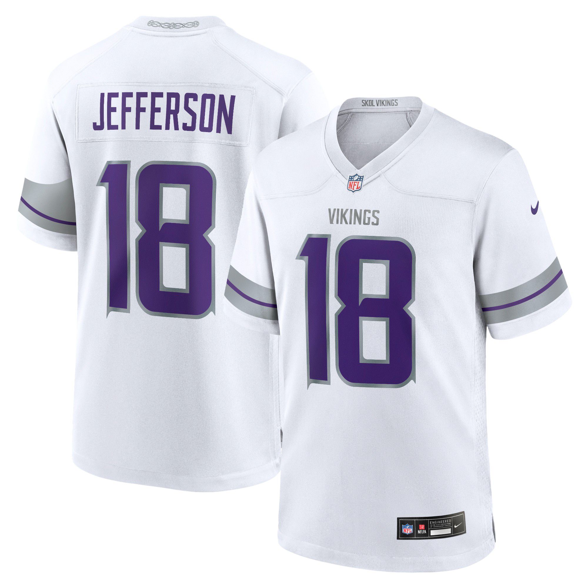 Nike Men's Minnesota Vikings Justin Jefferson #18 White Alternate Game Jersey product image