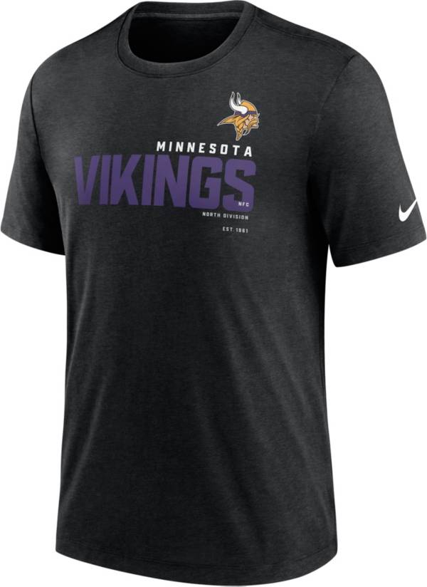 Nike Men's Minnesota Vikings Team Name Heather Black Tri-Blend T-Shirt product image