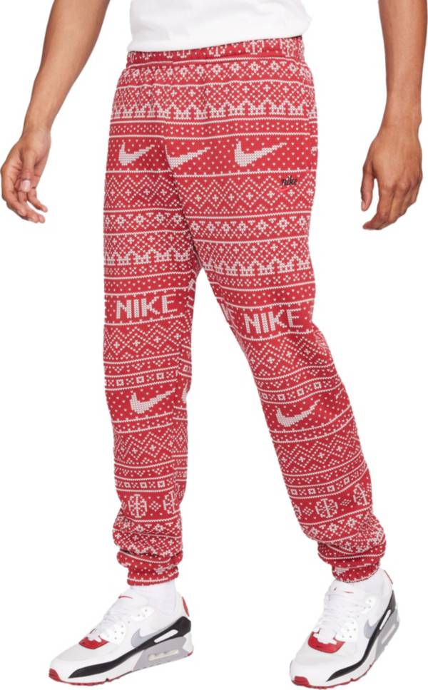 Red and white hot sale nike sweatpants