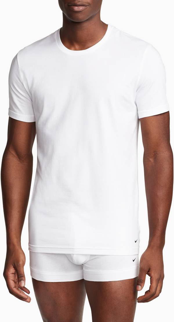 Nike Men's Dri-FIT Essential Cotton Stretch Slim Fit Crew Neck Undershirt -  2 Pack