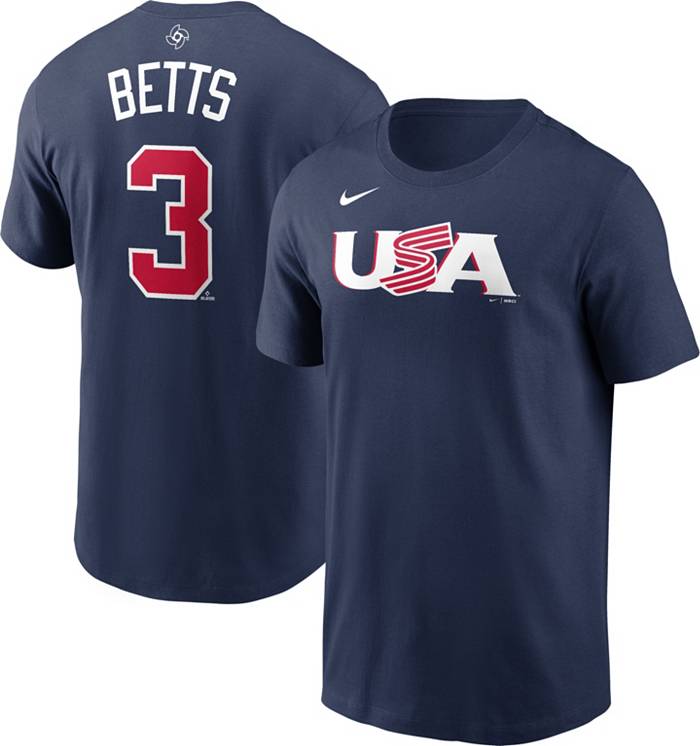 Youth USA Baseball Mookie Betts LEGENDS Navy 2023 World Baseball Classic Name & Number T-Shirt