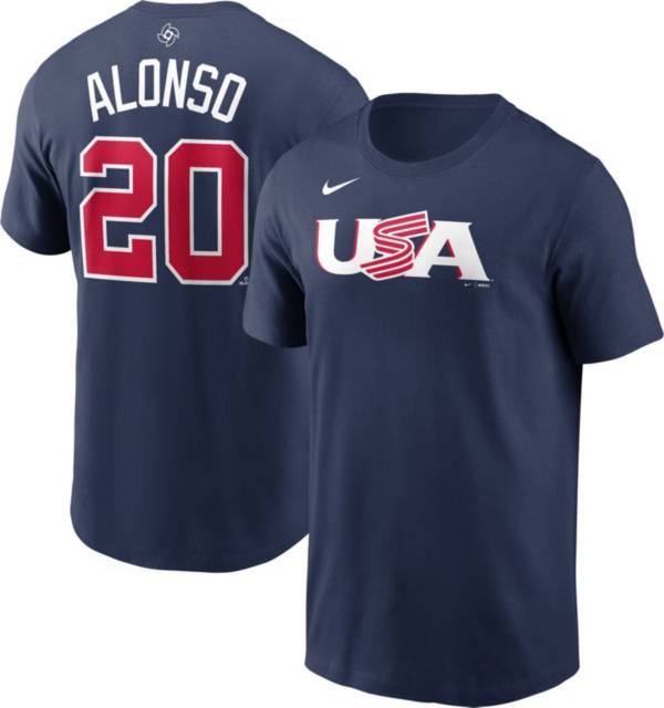 Nike Men's USA 2023 World Baseball Classic Pete Alonso #20 Navy T-Shirt