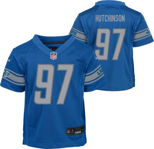 Nike Men's Detroit Lions Aidan Hutchinson #97 Blue T-Shirt