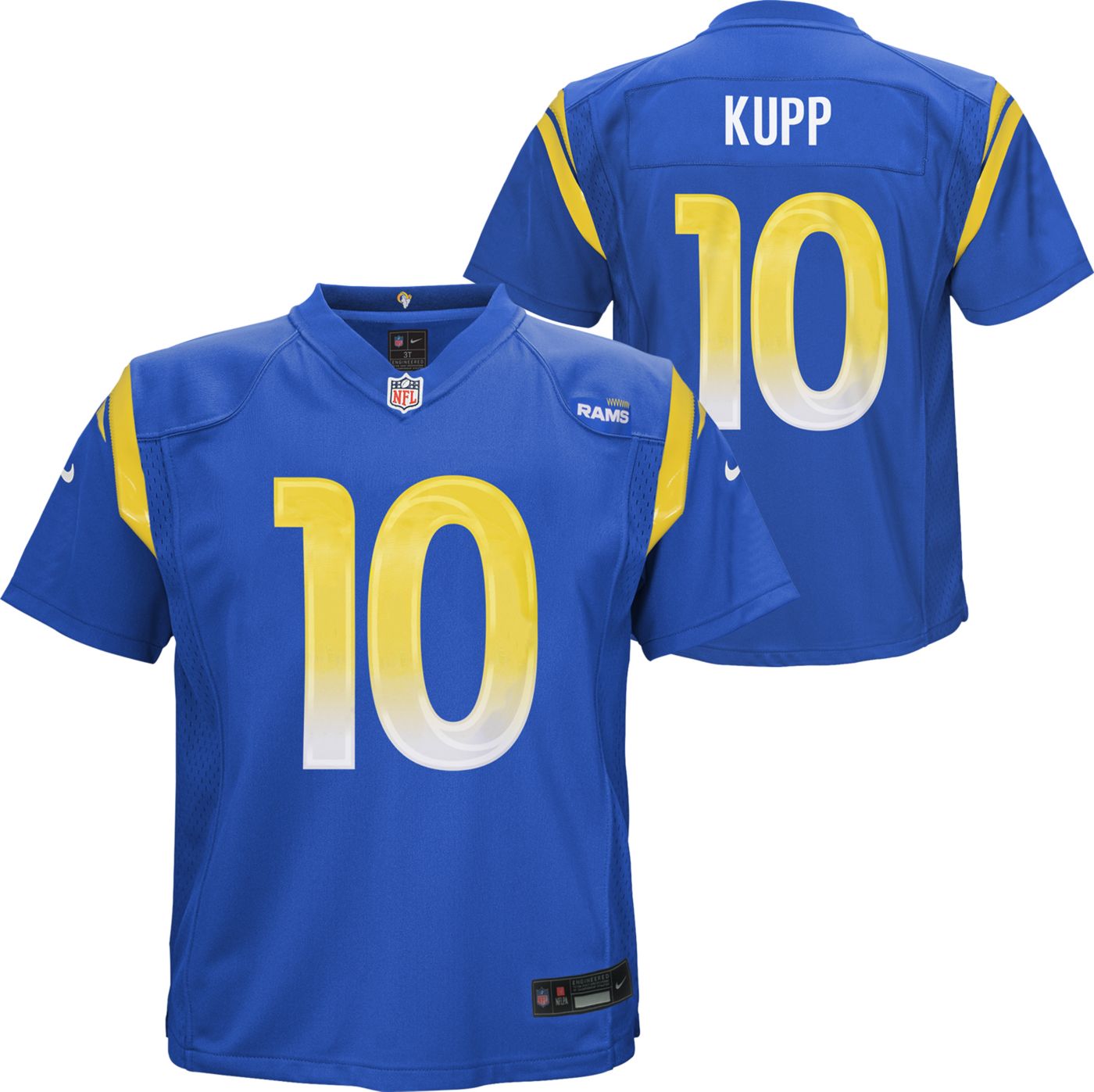 NFL on sale LOS ANGELES RAMS SUPER BOWL COOPER KUPP #10 UNISEX JERSEY SIZE L BLUEISH