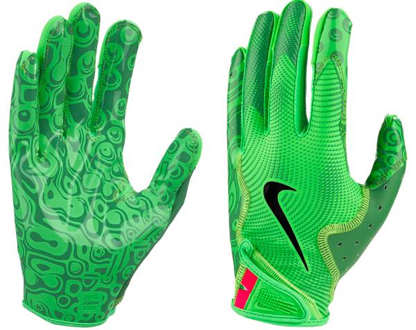 Neon green nike football on sale gloves