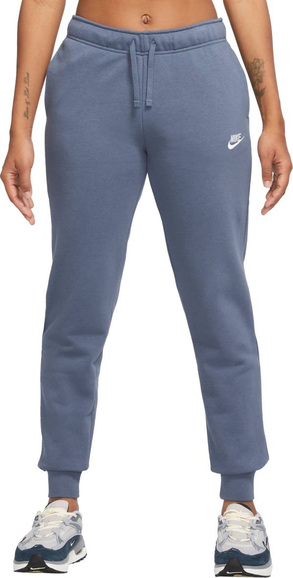 Nike Womens Club Fleece Jogger Sweatpants, Dark Grey/White