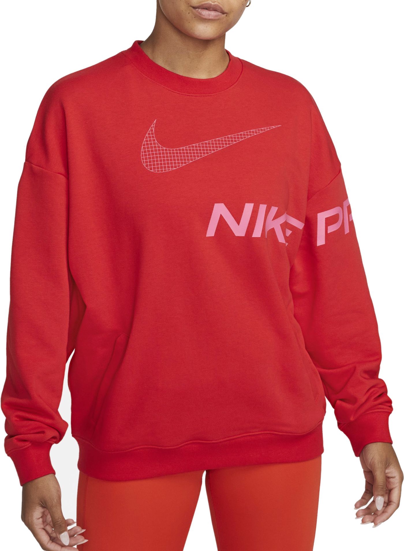 Nike Women s Dri FIT Get Fit French Terry Graphic Crew Neck Sweatshirt Dick s Sporting Goods