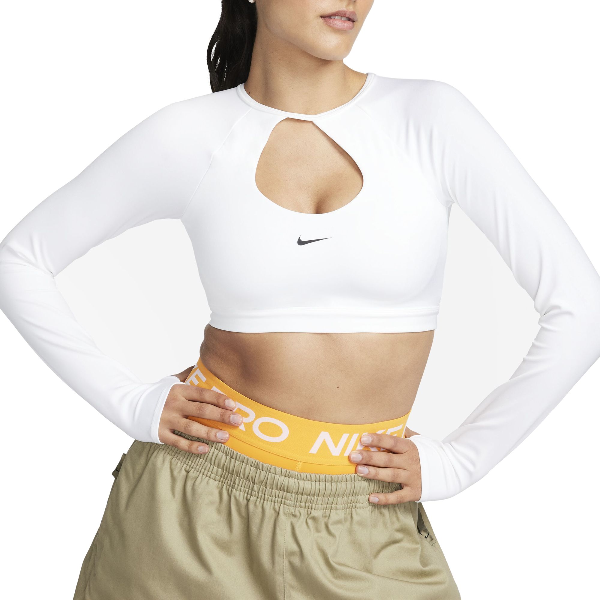 Nike Women's Long Sleeve Indy Crop Medium-Support Padded Sports Bra product image