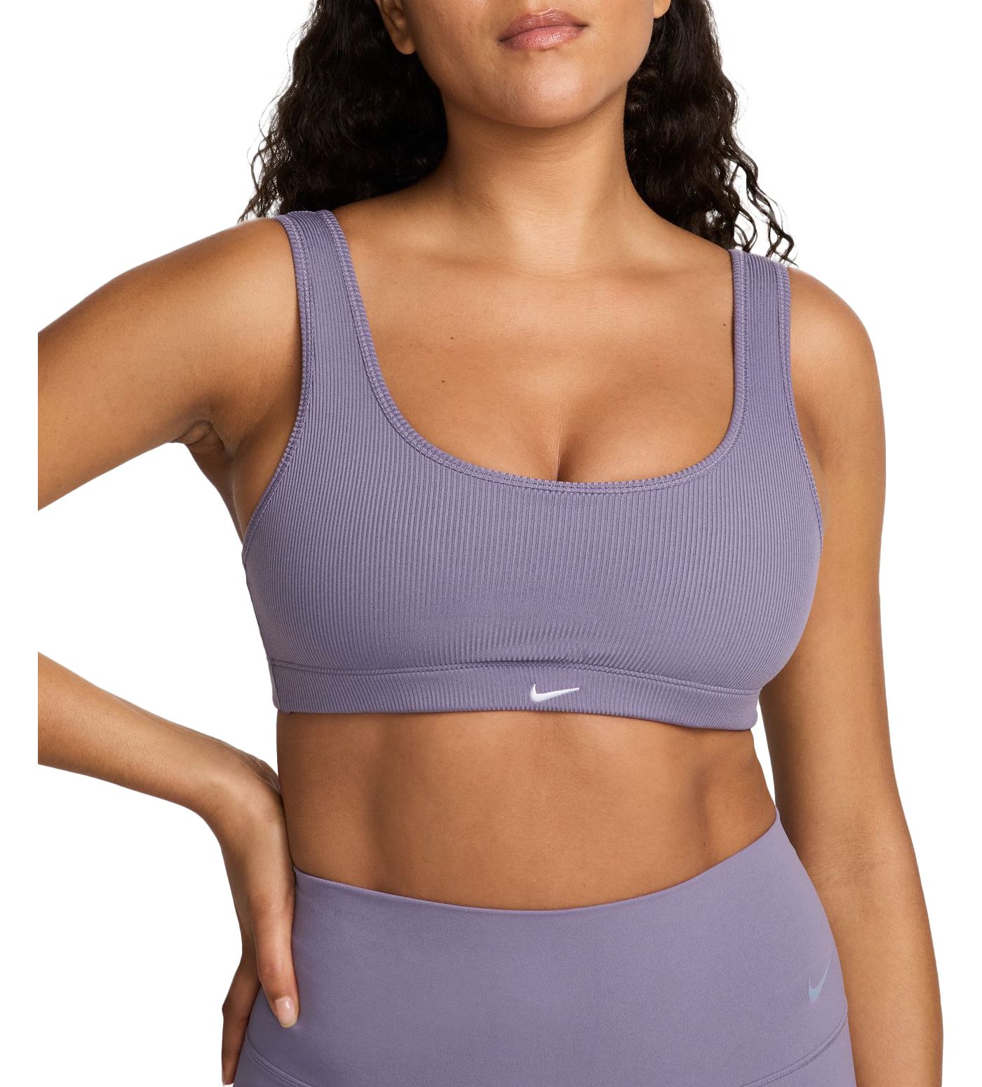 Nike Women s One Scoop Light Support Lightly Lined Ribbed Sports Bra Medium Daybreak