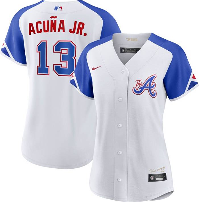 Nike Women's Atlanta Braves 2023 City Connect Ronald Acuña Jr. #13 Cool Base  Jersey