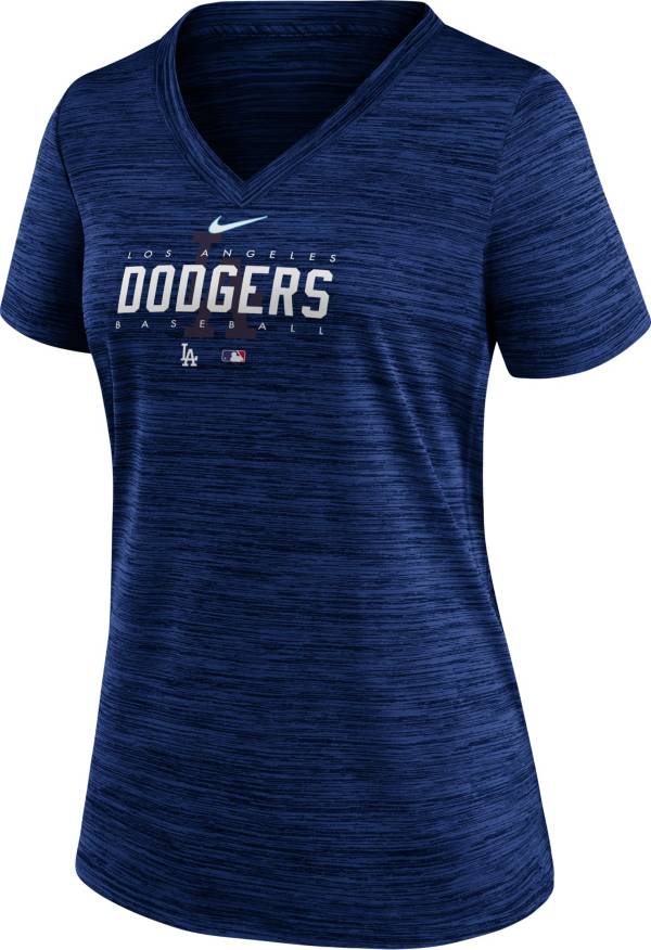 Los Angeles Dodgers Nike Women's Next Up Tri-Blend Raglan 3/4-Sleeve  T-Shirt - White/Royal