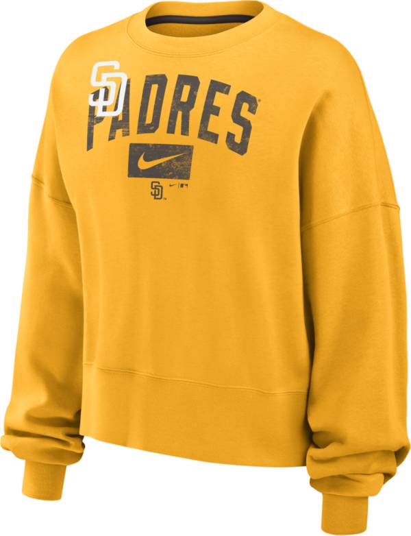 Nike Women s San Diego Padres Yellow Fleece Crew Neck Sweatshirt