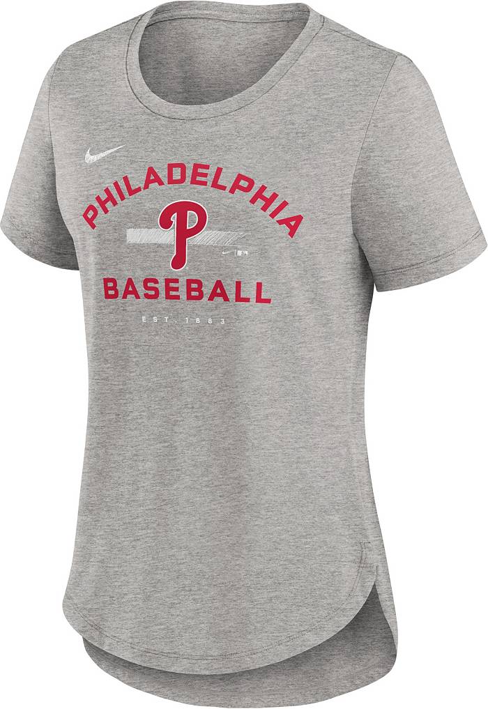 MLB Philadelphia Phillies Women's Short Sleeve V-Neck Fashion T-Shirt - S