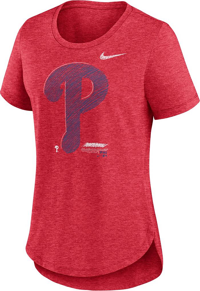 Women's Fanatics Branded Red Philadelphia Phillies State Script T-Shirt