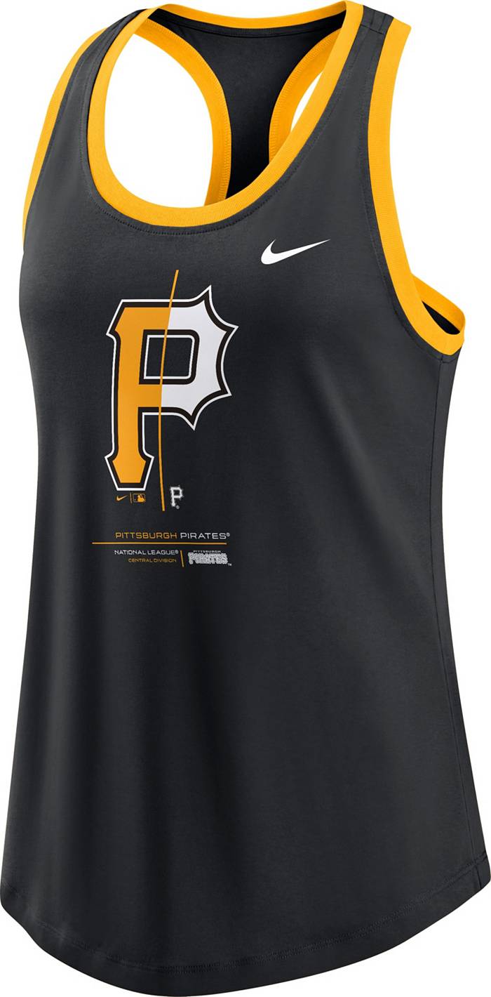 Women's Nike Black Pittsburgh Pirates Logo Fade High Neck Performance Tank  Top