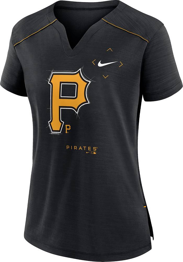 Women's Pittsburgh Pirates Black/White Plus Size V-Neck Jersey T-Shirt