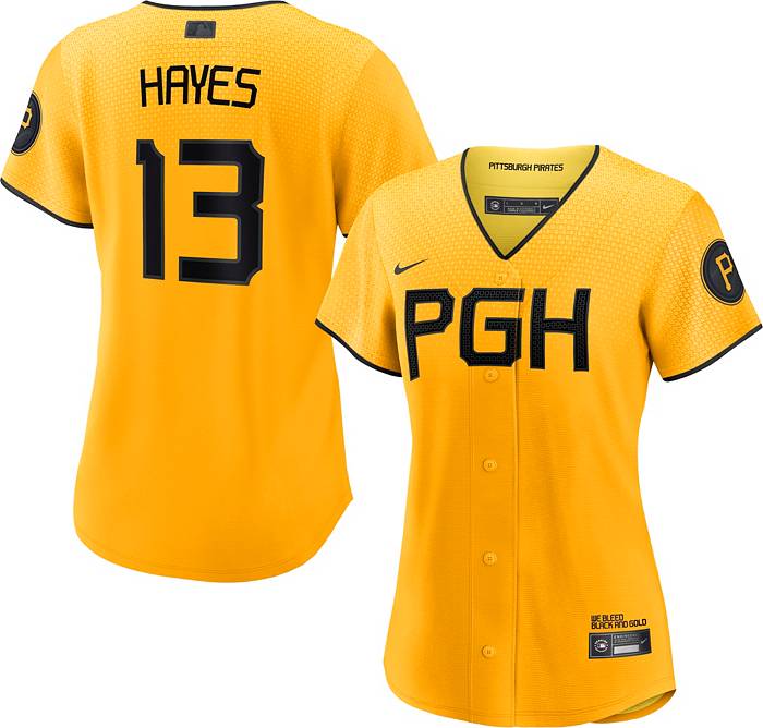 Nike Women's Pittsburgh Pirates Ke'Bryan Hayes #13 White Cool Base Jersey