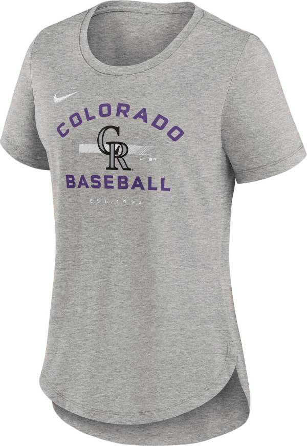 Genuine Merchandise, Shirts, Black Purple Colorado Rockies Short Sleeve  Logo Jersey