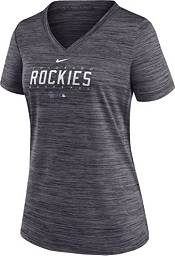 Women's Colorado Rockies New Era Purple Team Stripe T-Shirt