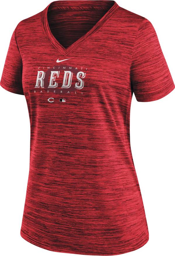 Cincinnati Reds Nike Velocity 3/4-Sleeve Raglan T-Shirt - Red