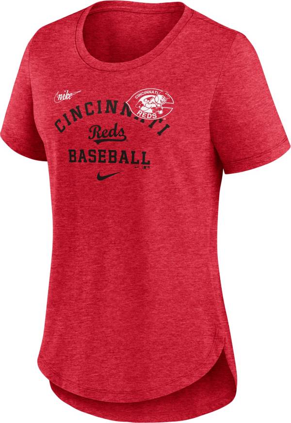 Cincinnati Reds Nike Rewind 3/4-Sleeve T-Shirt - White/Red