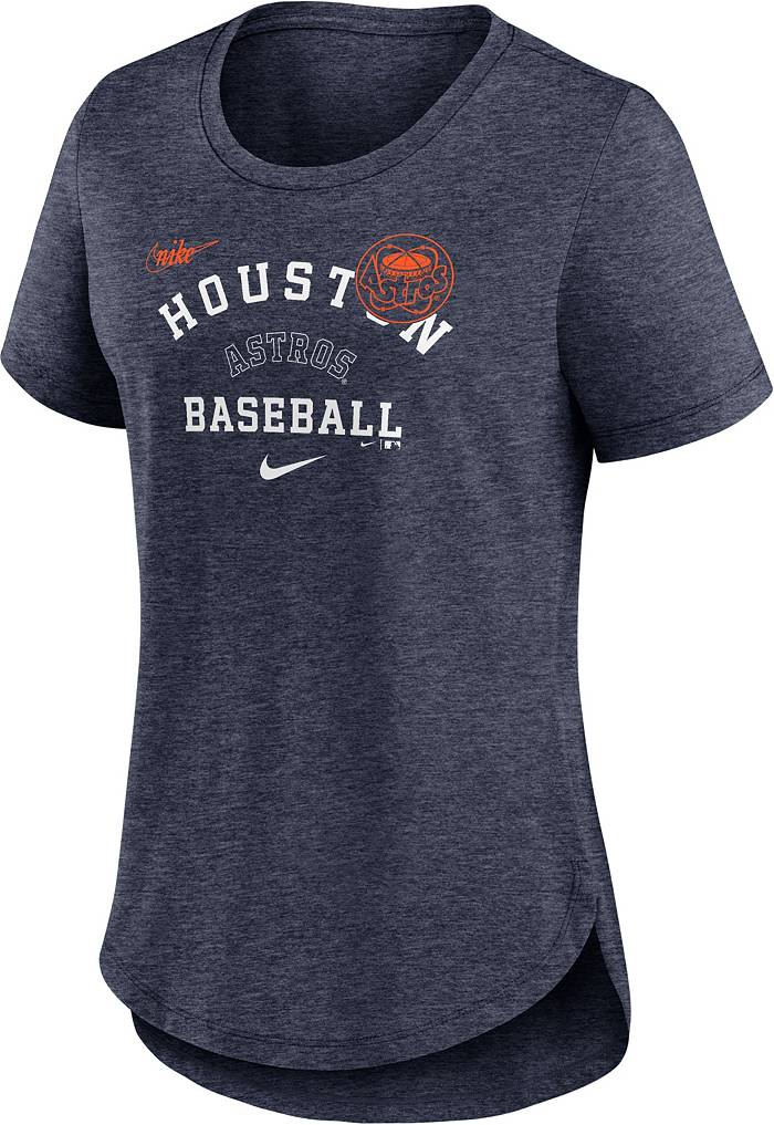 Women's Houston Astros New Era Navy Tie-Dye Cropped Long Sleeve T-Shirt