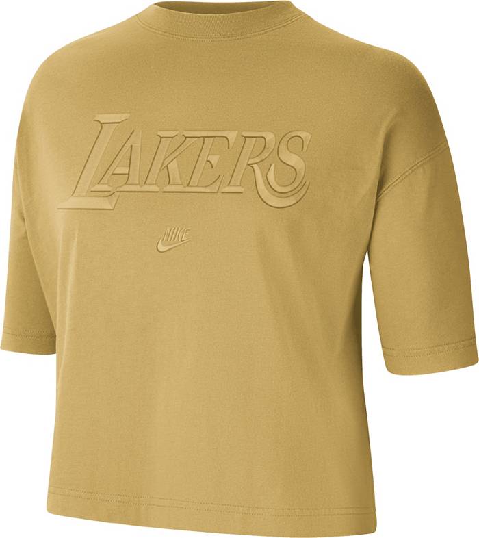 Nike Women's Los Angeles Lakers Yellow Essential Courtside Boxy T