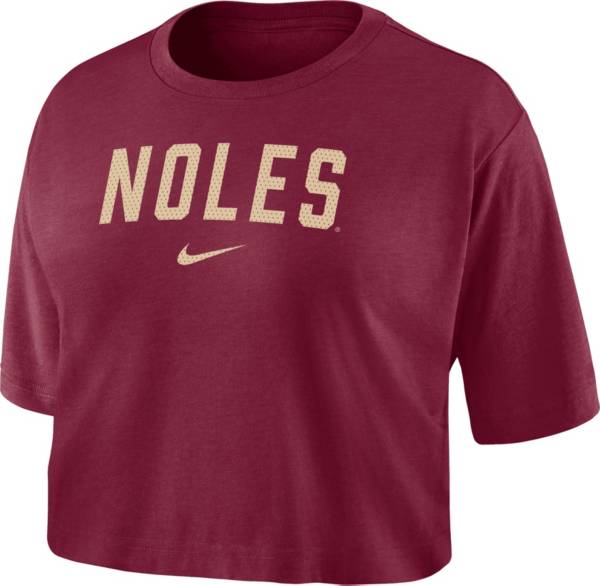 Nike Women's Florida State Seminoles Garnet Dri-FIT Logo Cropped T-Shirt product image