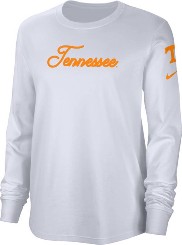 Nike Women's Tennessee Volunteers White Cotton Letterman Long Sleeve T-Shirt