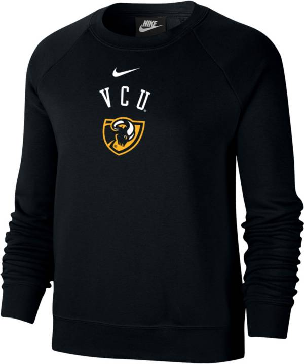Nike Women's VCU Rams Black Varsity Arch Logo Crew Neck Sweatshirt
