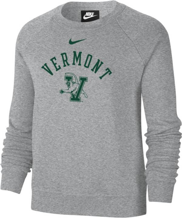 Nike Women's Vermont Catamounts Grey Varsity Arch Logo Crew Neck ...