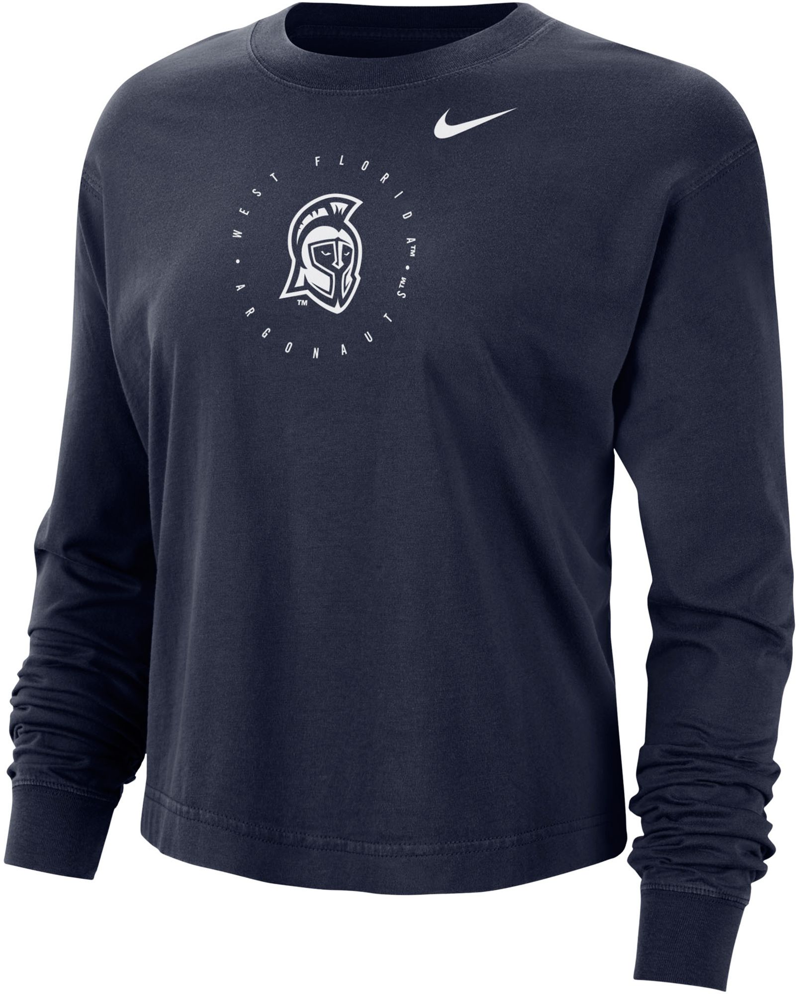 Nike Women's West Florida Argonauts Royal Blue Boxy Cropped Long Sleeve T-Shirt