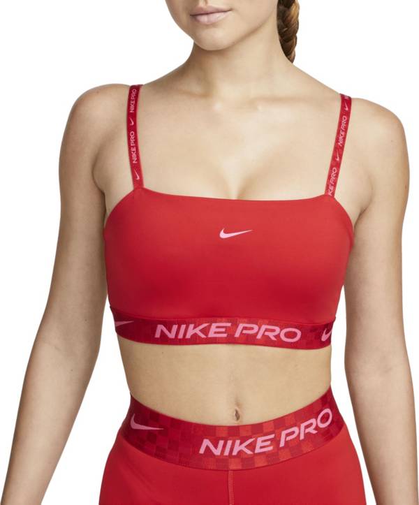 Nike Women's Pro Indy Light-support Padded Bandeau Sports Bra In Pink