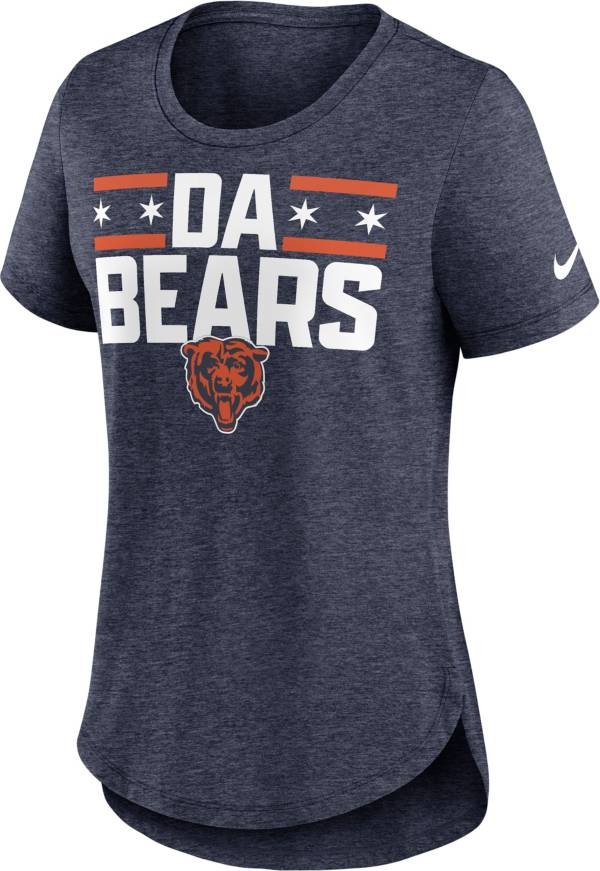 Nike Chicago Bears Women's Orange/Navy Impact Exceed Performance Notch Neck  T-Shirt