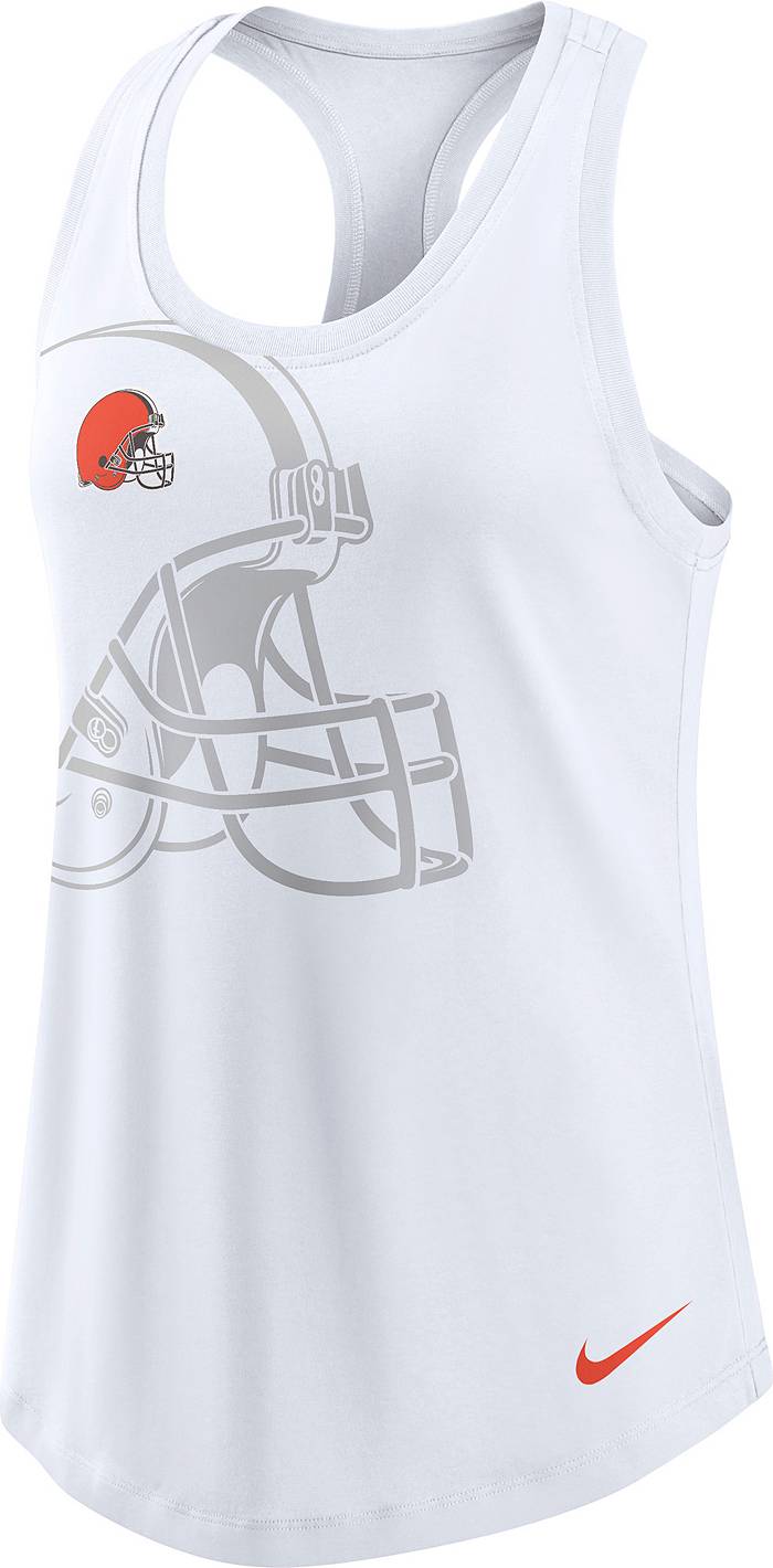 Nike Women's Cleveland Browns Logo Tri-Blend White Tank Top