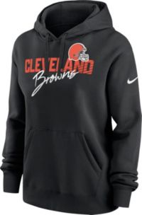 Nike Women's Logo Club (NFL Cleveland Browns) Pullover Hoodie in Grey, Size: Medium | 00Z506G93-D9C