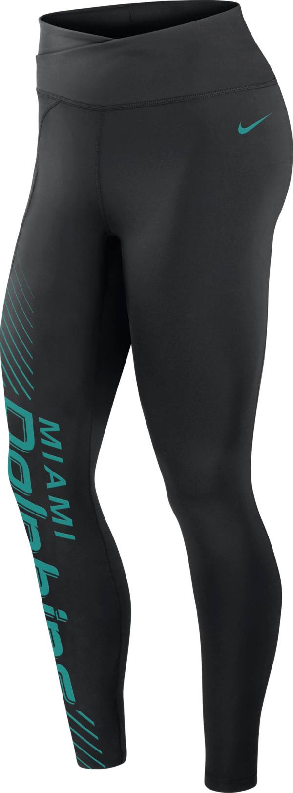 Nike Women's Miami Dolphins Yard Line Black Leggings